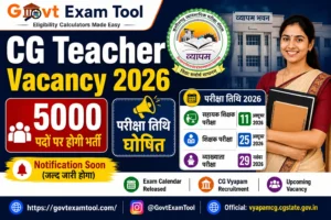 CG Teacher Vacancy 2026 5000 पदों पर भर्ती परीक्षा तिथि घोषित