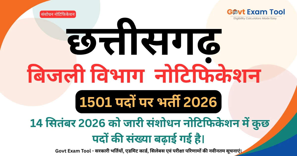 CG Bijli Vibhag Vacancy 2026