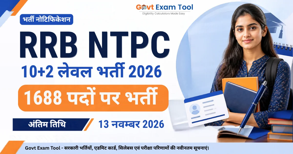 RRB NTPC Inter Level Recruitment 2026 भर्ती शुरू | 12वीं पास 1,688 पदों पर संक्षिप्त सूचना जारी, देखें सम्पूर्ण विवरण